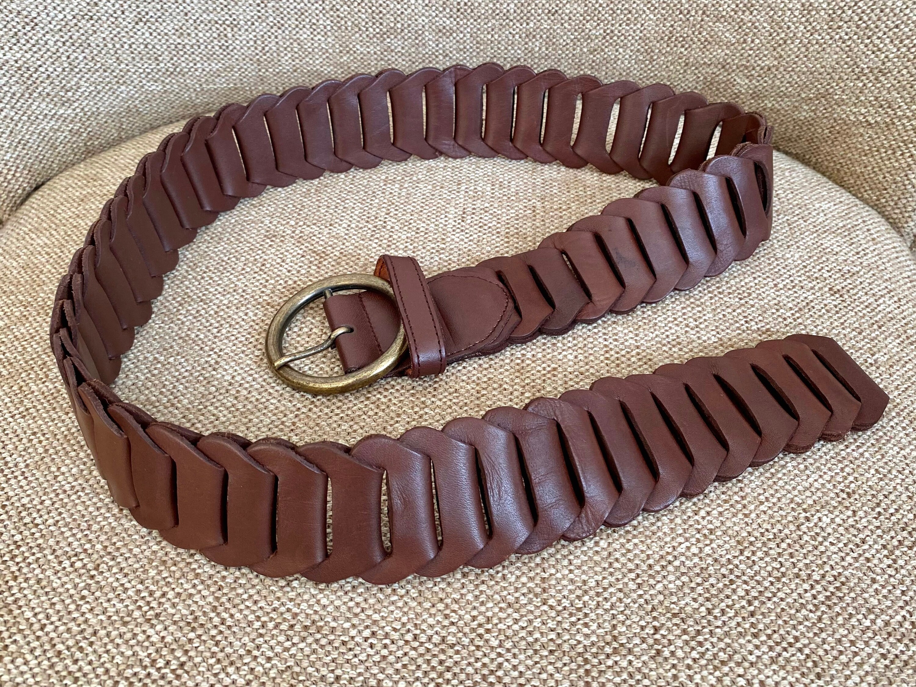 Women's Braided Leather Belt Claudia Stratter Etsy