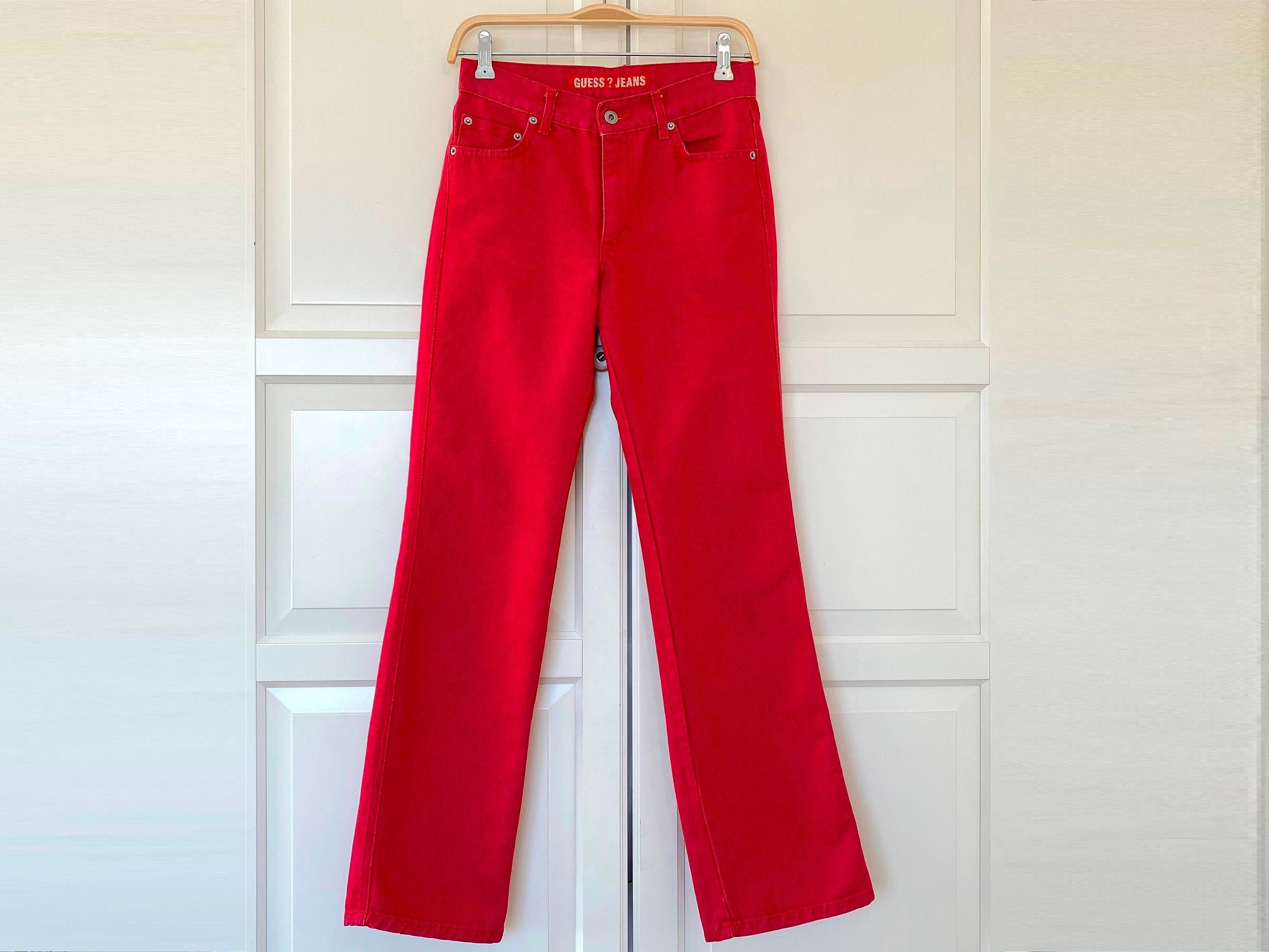 Women's Red Jeans guess Brand Straight 