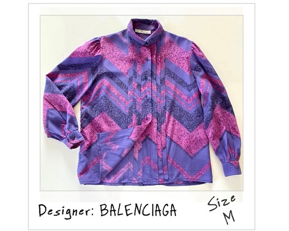 Vintage Balenciaga Silk Blouse "BALENCIAGA Paris"