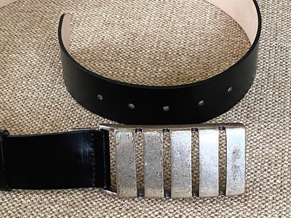 Pele Belt Men 35 mm Wide Genuine Italian Leather White Stitches Silver Buckle Pele Belt Men 35 mm Wide Genuine Italian Leather White Stitches Silver Buckle