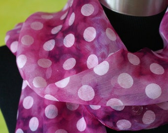 Schal mit weißen Punkten, leichter Baumwolle Schal /Leinen Schal , Tuch, Halstuch