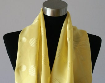 delicate yellow silk scarf, silk, scarf, satin, pure silk