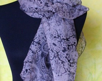 Silk scarf chiffon ornament creped, silk, scarf, shawl