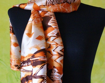 Retro Silk Scarf Satin Crepe, Scarf,Silk,Satin,Scarf,Pure Silk