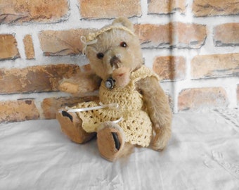 kleines altes Bärenkind, 23 cm, Sammlerteddy, vintage Bär, alter Bär, alter Teddy, Zotty-Form