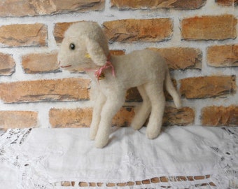 altes Schäfchen-Lamm „Lamby“ von Steiff, 21 cm, Vintage Stofftier, altes Spielzeug, Original Steiff, Steiff Schaf, Steiff Lämmchen, Vintage