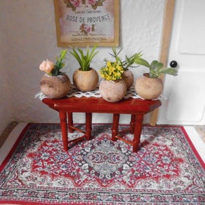 5 Pflanzen für die Puppenstube, Miniaturpflanzen, Puppenstubenzubehör, Puppenhaus