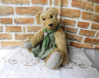 Künstlerbär von Sylvia Reinhold, 45 cm, Rosen-Bär, Sammlerteddy, Unikat