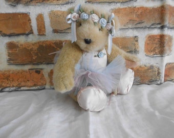 kleiner Teddybär, Muffy VanderBaer, 20 cm, Sammlerteddy, vintage Bär, alter Bär, Ballerina