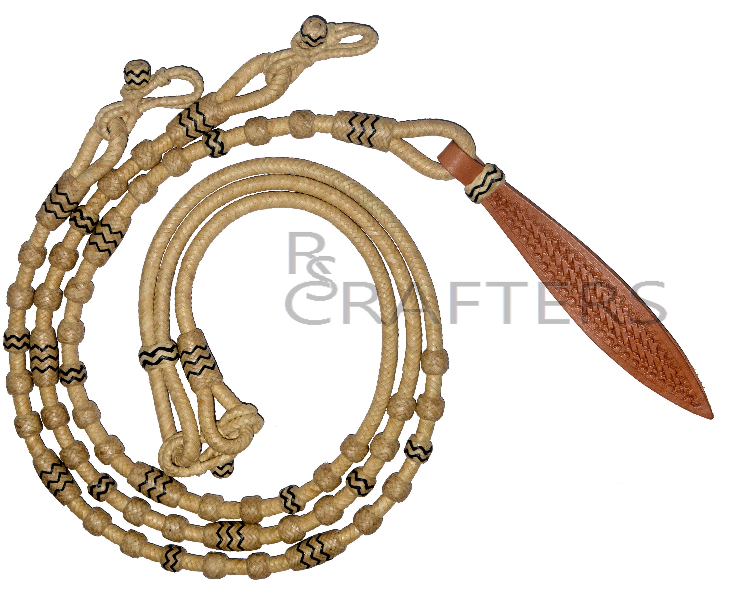 Argentine BRAIDED RAWHIDE 46' LARIAT Lasso Rodeo Ranch Gaucho Leather  Western !!