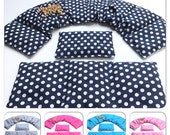 Set of 3 78 x17 cm DOTS DOTS Cherry Pit Pillow 11 Colors Grain Pillow Heat Pad XXL Wheat Spelt Rapeseed Grape Seeds