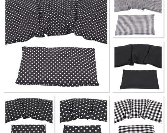 Set of 2 3 chambers 36 x 17 cm "BLACK SMALL DOTS" cherry stone pillow grain pillow heat pad XXL wheat rapeseed spelt pillow