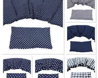 6 Designs 7 Chamber Set of 2 66 x 17 cm " BLUE SMALL DOTS " Cherry Stone Pillow Grain Pillow Heat Pillow XXL Wheat Spelt Rapeseed Spelt Pillow