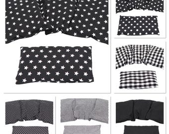 Set of 2 3 chambers 36 x 17 cm " BLACK STARS " cherry stone pillow grain pillow heat pad XXL wheat rapeseed spelt pillow