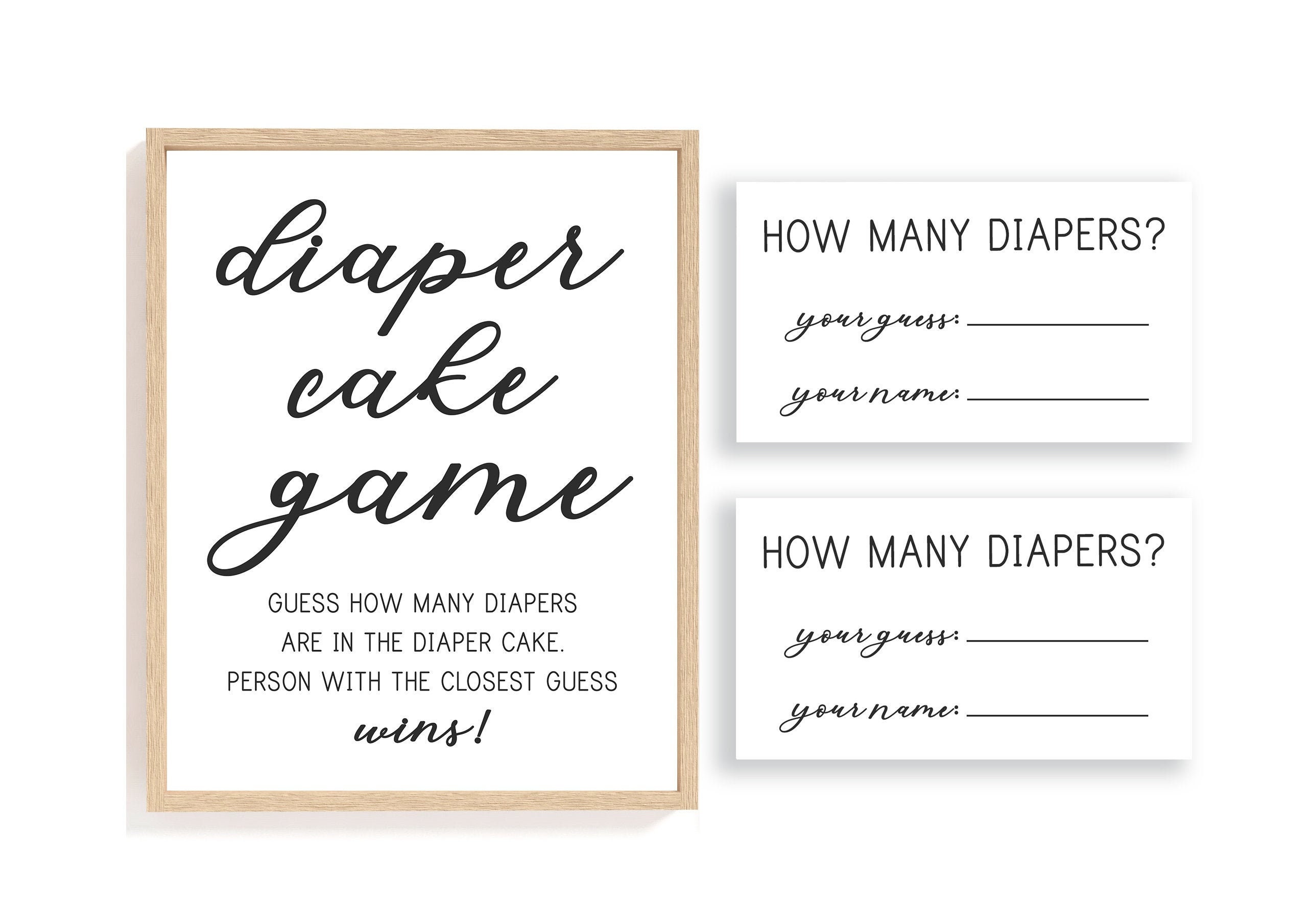 Diaper Cake Guessing Game Diaper Cake Game Guess How Many Etsy