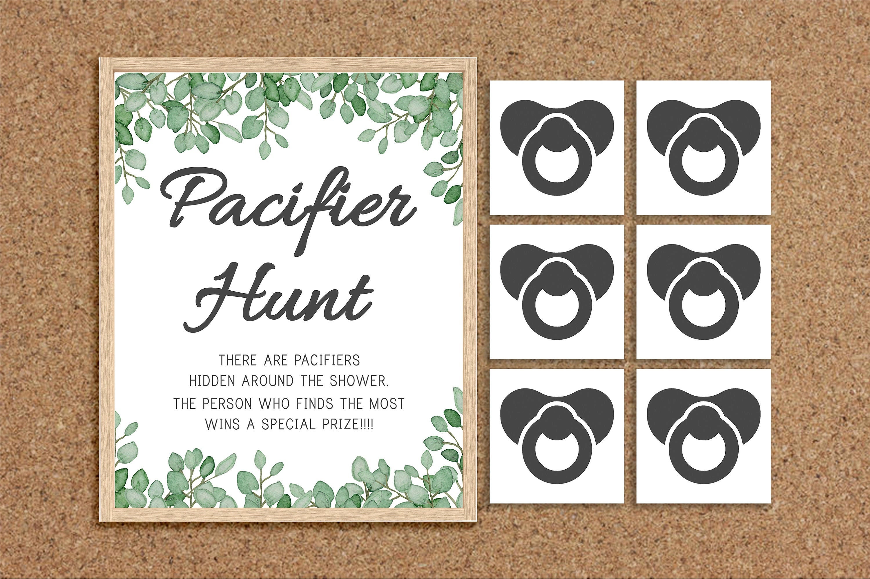 Pacifier Game Pacifier Hunt Sign Pacifier Hunt Game Find the Etsy