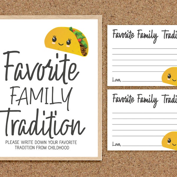 Traditions Sign Family Traditions Favorite Family Tradition Taco Baby Shower Games Fiesta Coed Baby Shower Games Twins Taco Bout a Baby, TB