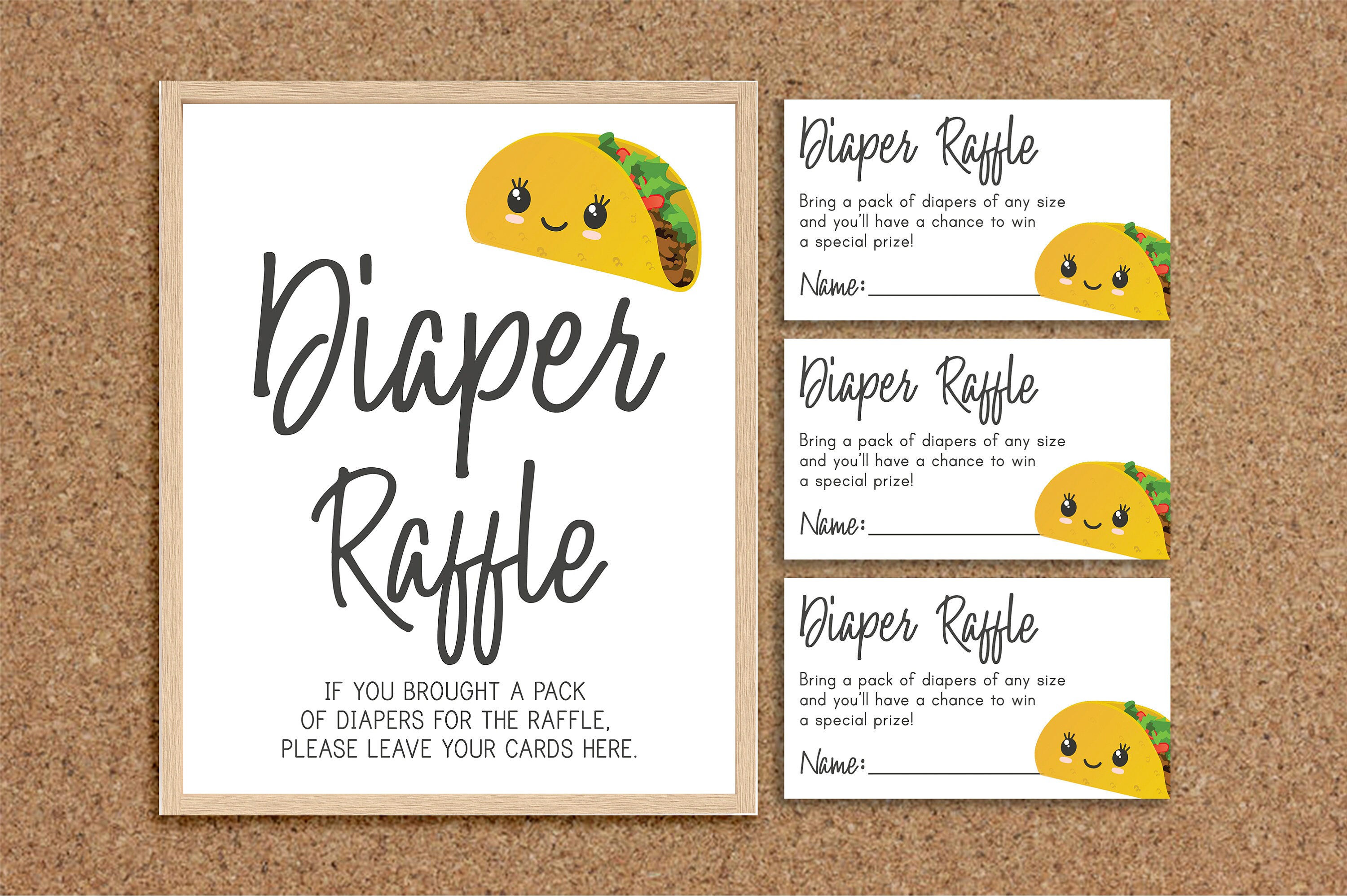 Diaper Raffle Sign Printable Diaper Raffle Cards Bring Diapers Etsy