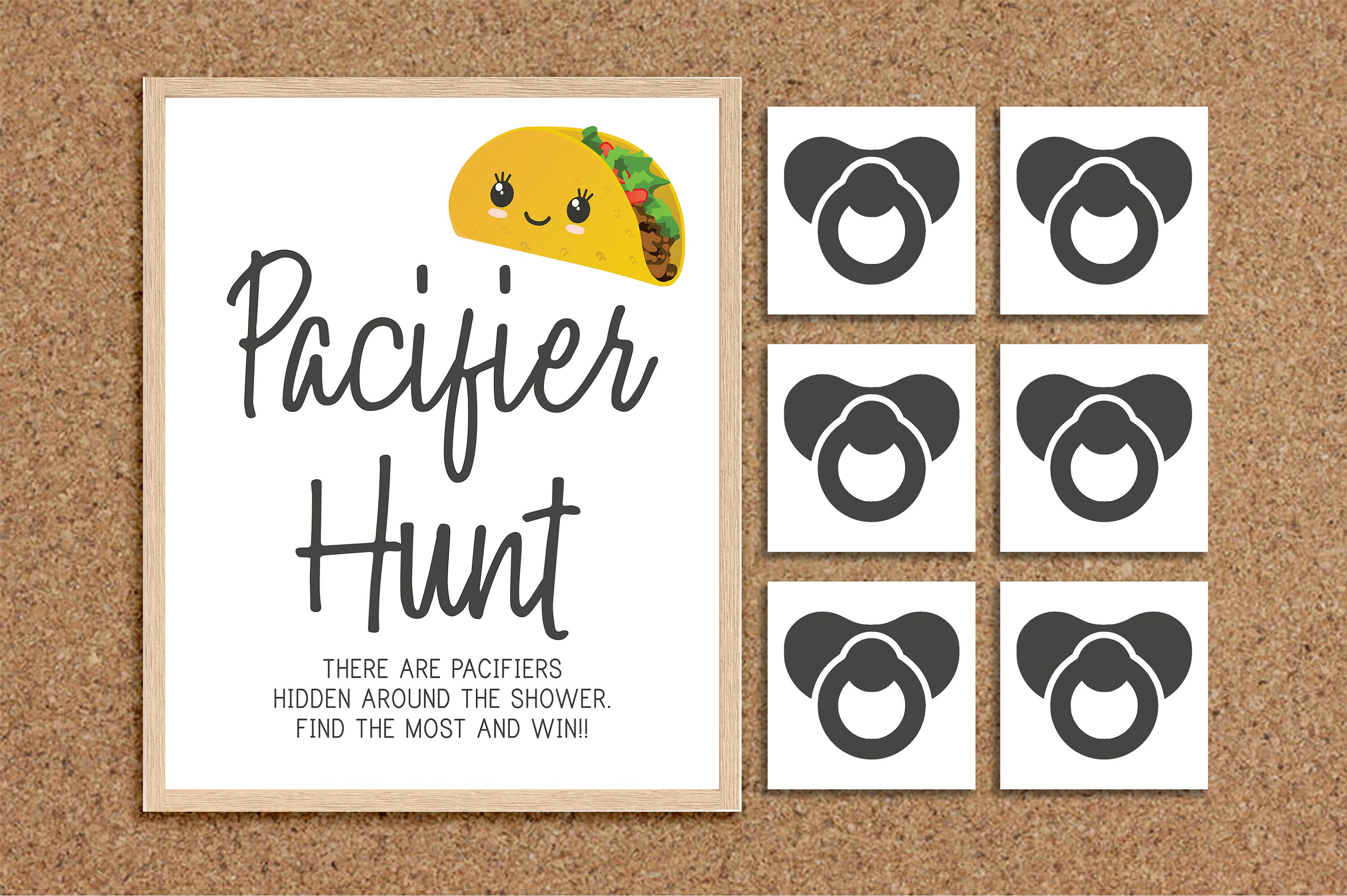 Pacifier Hunt Game Pacifier Hunt Find the Pacifier Game Taco Etsy