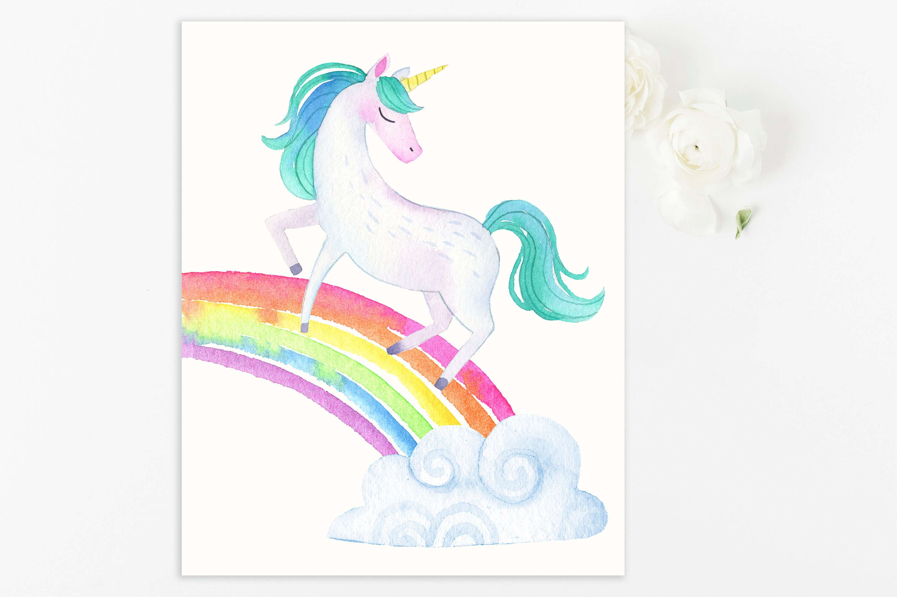 Unicorn Wall Art Set of 3 Pastel Unicorn Print Girls Room | Etsy