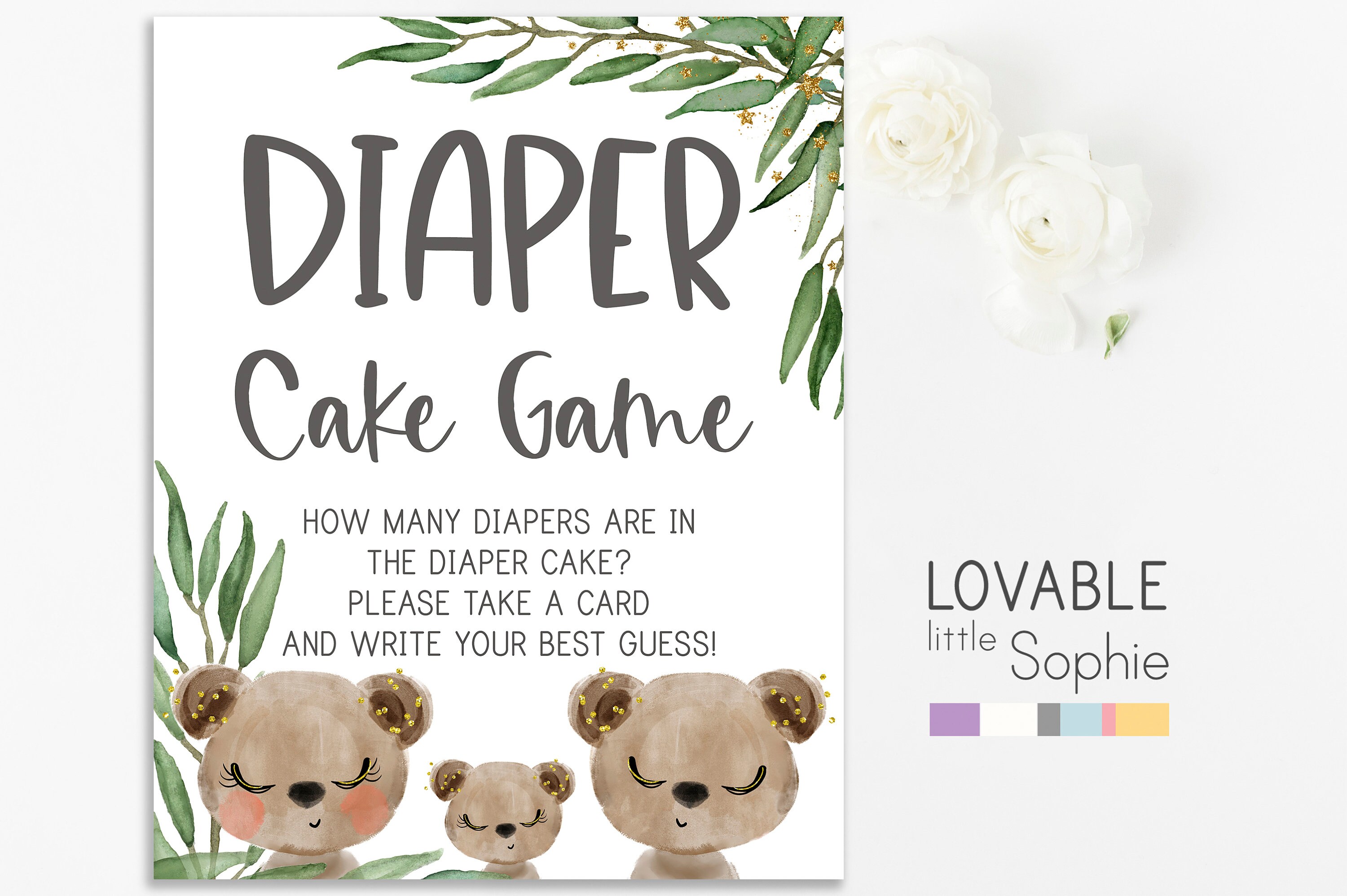 Diaper Cake Guessing Game Diaper Cake Game Guess How Many Etsy
