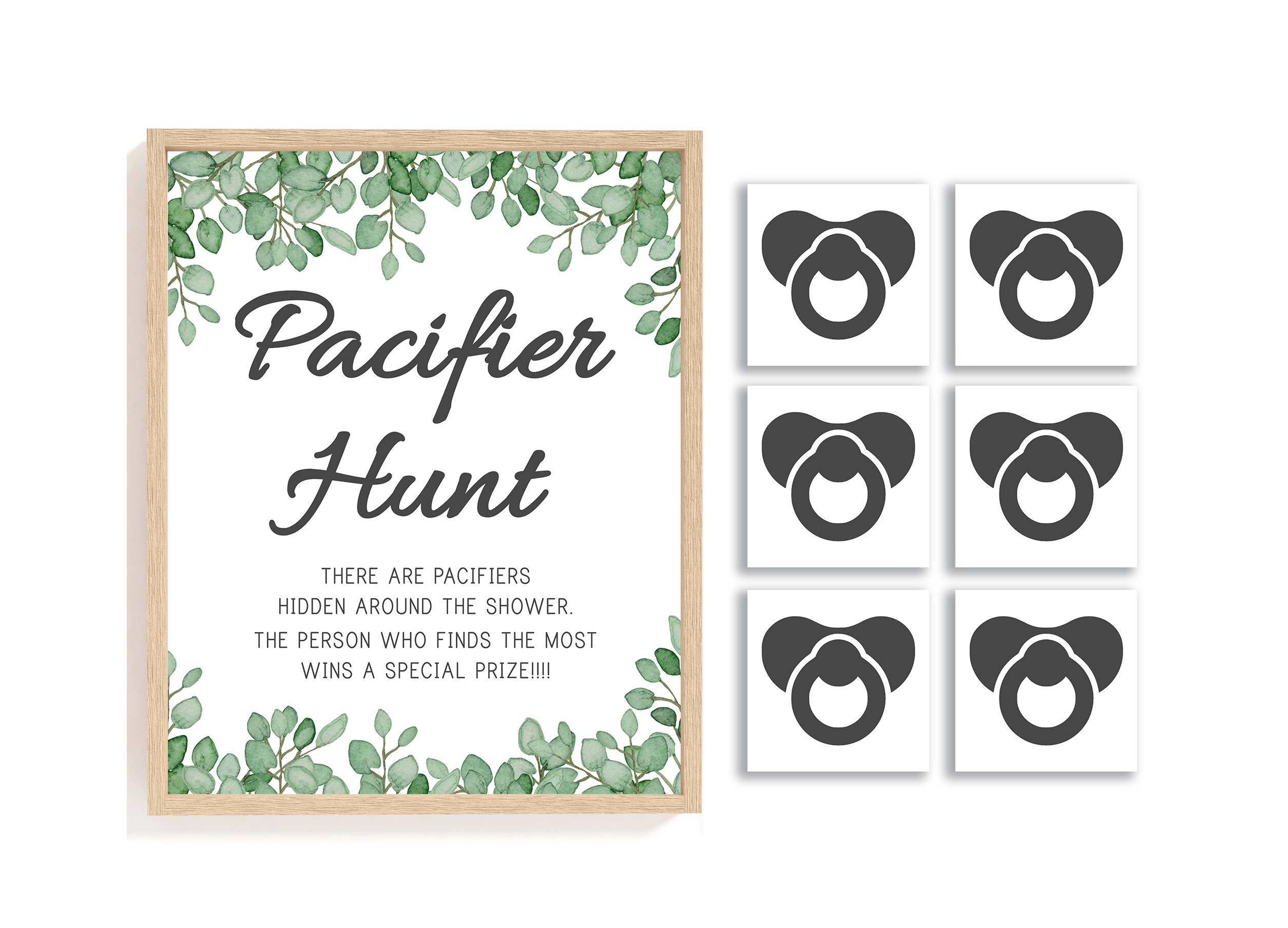 Pacifier Game Pacifier Hunt Sign Pacifier Hunt Game Find the Etsy
