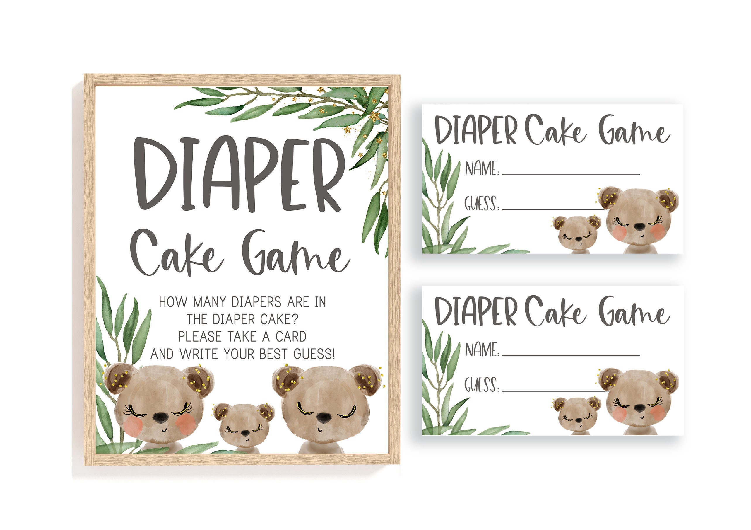 Diaper Cake Guessing Game Diaper Cake Game Guess How Many Etsy