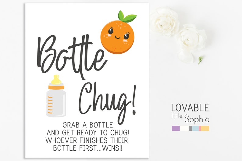 Baby Bottle Chug Bottle Chug Game Little Cutie Baby Shower Etsy