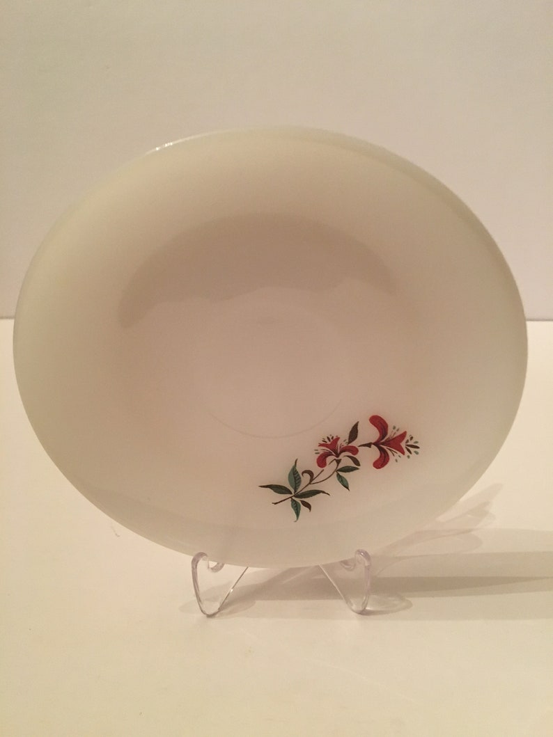 Set of Four Vintage Fire King Honeysuckle Pattern Saucers