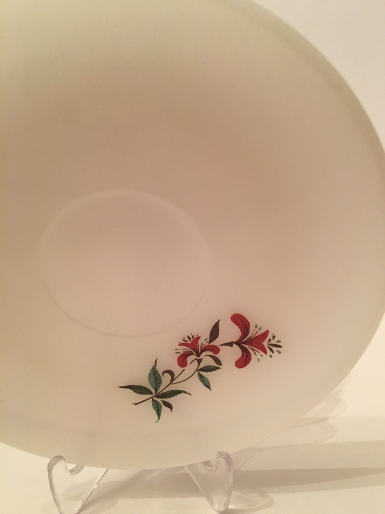 Set of Four Vintage Fire King Honeysuckle Pattern Saucers