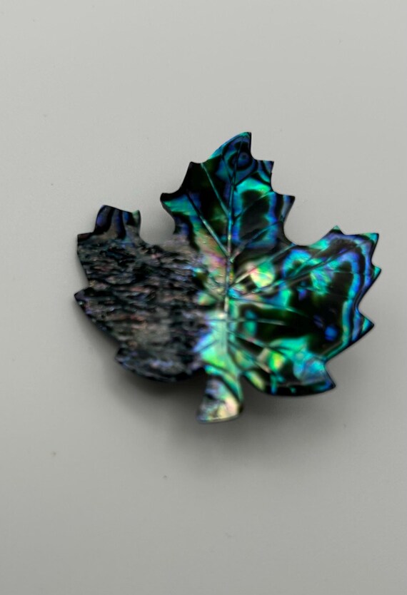 Vintage Plastic Shiny Leaf Brooch
