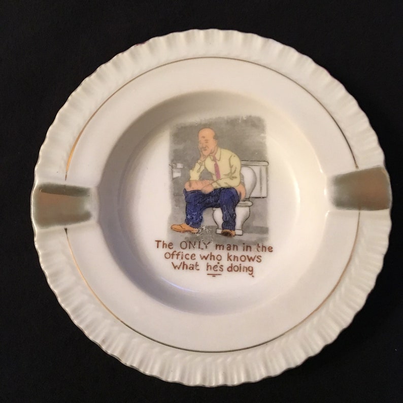 Vintage Office Humor Ashtray