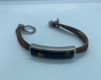 Vintage Leather and Tortoiseshell Ralph Lauren Bracelet