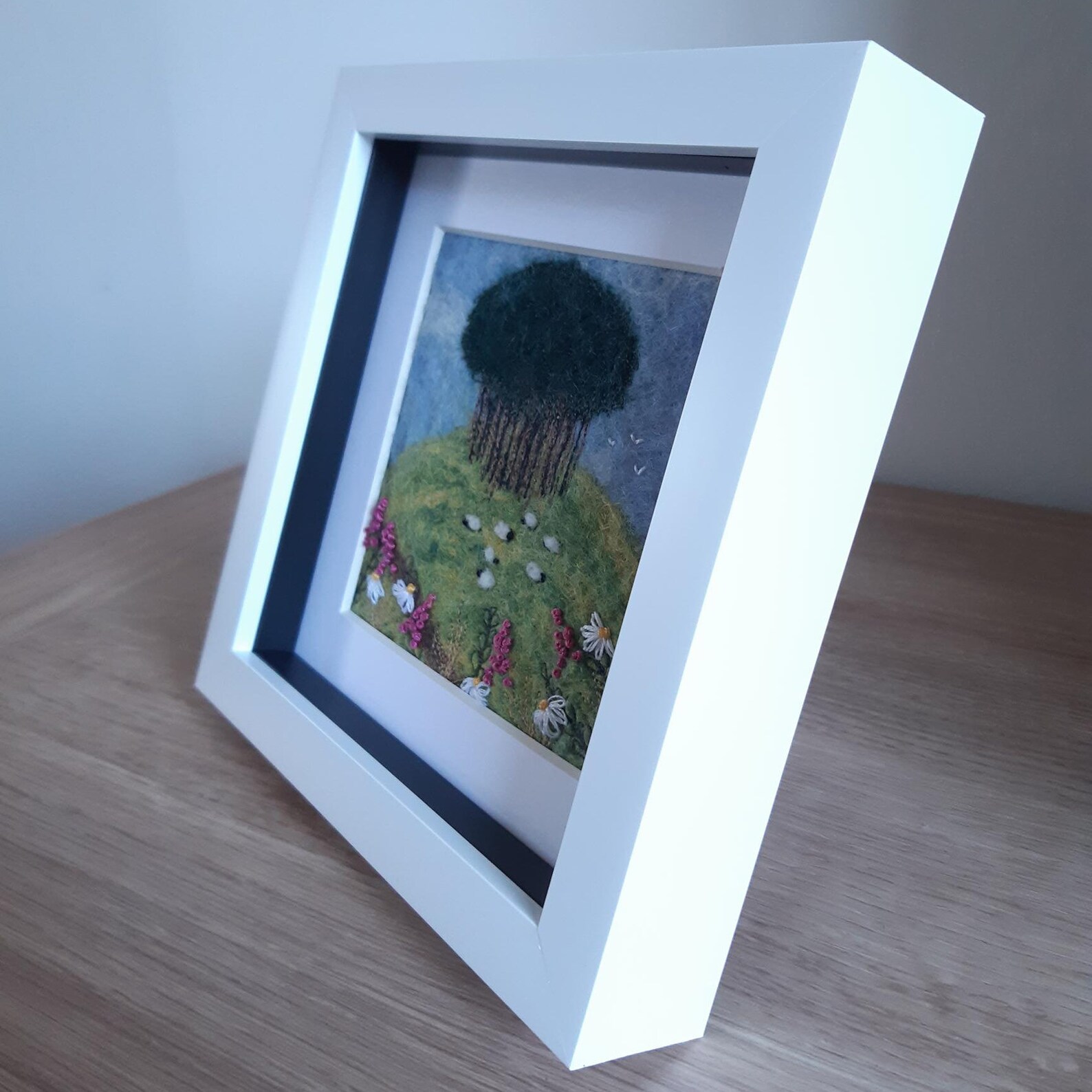 Hand gefilzt Bild fast Haus Bäume Cornwall gerahmt. | Etsy