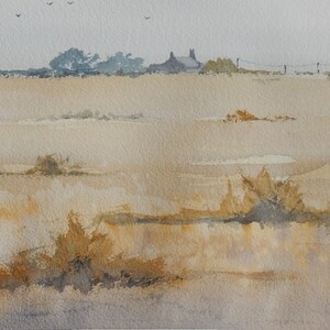 OriginalGemälde, Original Aquarell, Aquarellmalerei, Landschaftsmalerei, Bauernhof malerei, impressionistischer Stil, Landschaftsbild