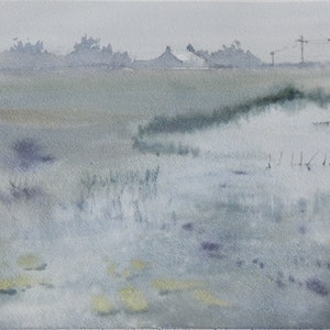 OriginalGemälde, Original Aquarell, Aquarellmalerei, Landschaftsmalerei, Bauernhof malerei, impressionistischer Stil, Landschaftsbild