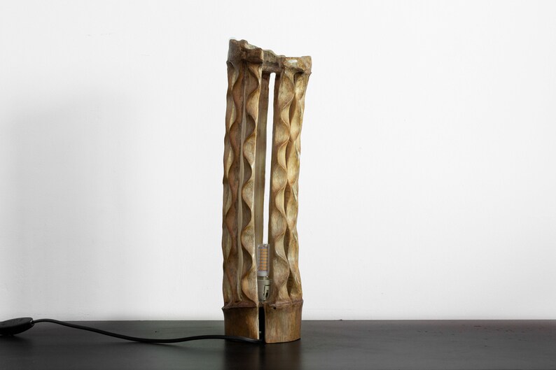 lampe bambou sculpture bois sculpture bambou lampe design art abstrait lampe bois lampe originale art contemporain