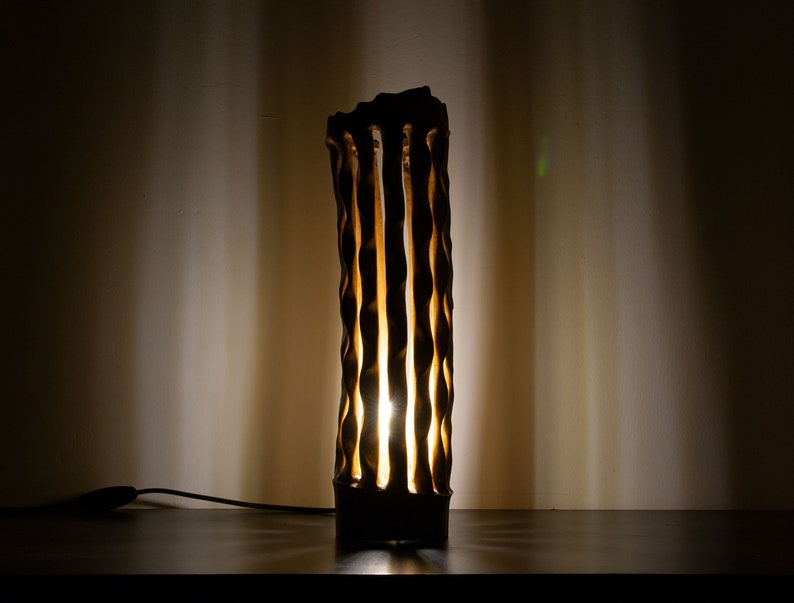 lampe bambou sculpture bois sculpture bambou lampe design art abstrait lampe bois lampe originale art contemporain