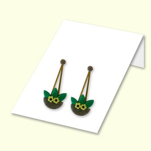 Plantarlos en mí colgantes / pendientes de arcilla de polímero, pendientes de declaración, pendientes hechos a mano, pendientes colgantes, pendientes de gota