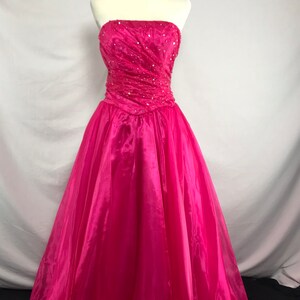 Fuchsia Strapless Ball Gown Prom Dress Formal Gathered Size 4 6 8 10 - Etsy