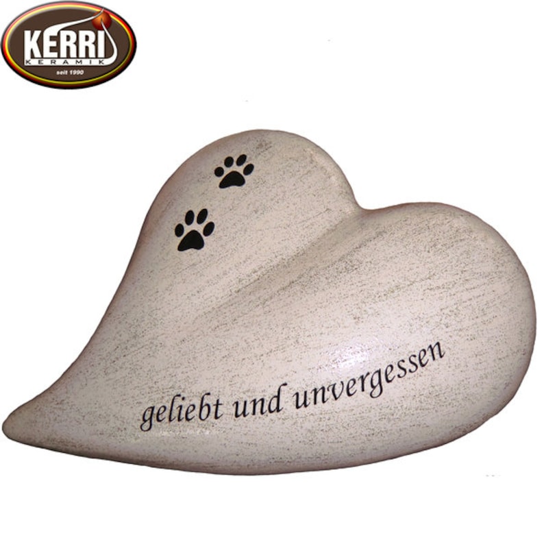 Urne Herz Tierurne keramikurne Urnenherz Hundeurne Bild 1