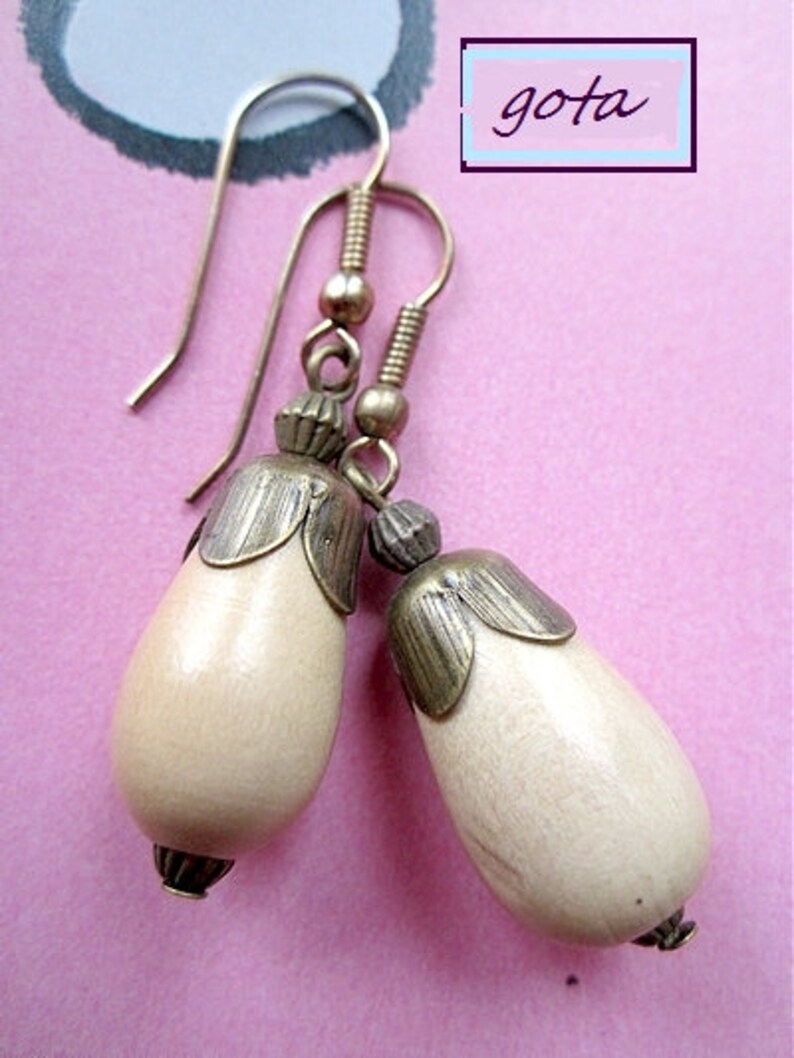 Wood earrings drops Natural wood earrings