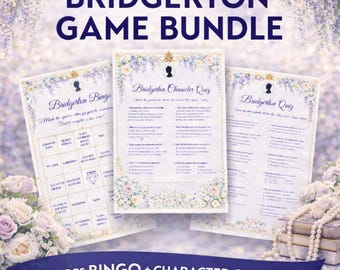 Bridgerton Game Bundle Quiz BINGO Printable Regency Party Game Lady Whistledown Bridal Shower Teatime Game Download Only Not Editable A4