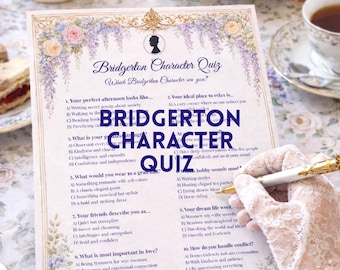 Bridgerton Character Quiz Game Printable Regency Party Game Lady Whistledown Quiz Bridal Shower Teatime Game Download Only Not Editable A4