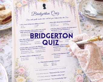 Bridgerton Quiz Game Printable Regency Party Game Lady Whistledown Quiz Bridal Shower Teatime Game Download Only Not Editable A4