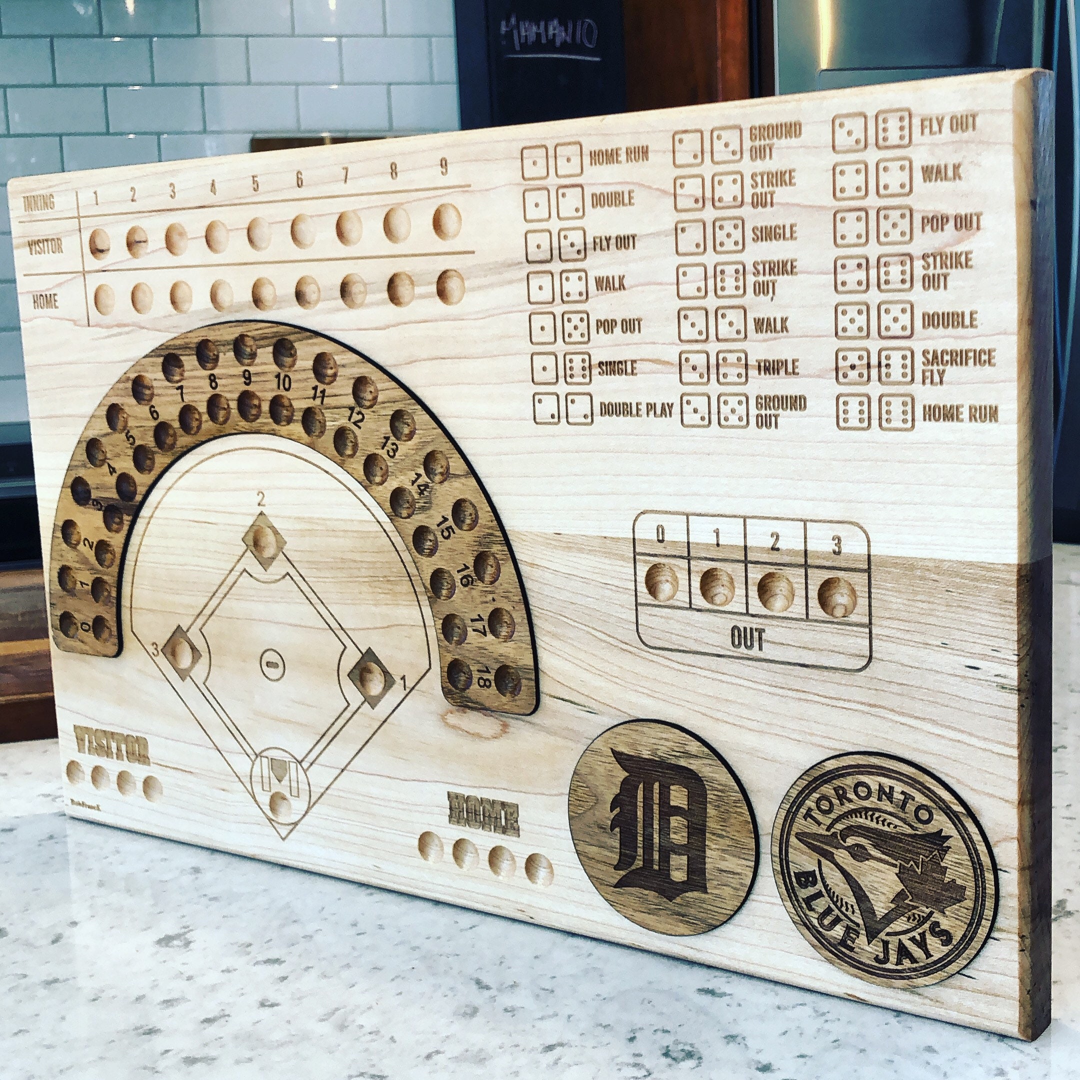 Wooden Baseball Game. Tabletop Baseball Game. Custom Etsy Canada