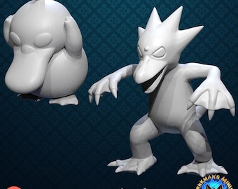 Psyduck and Golduck 35mm scale
