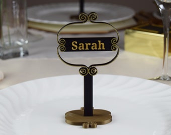 Table Place Name Art Deco style. Personalised. Place card.