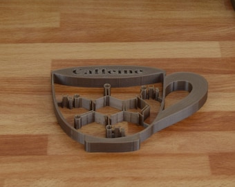 Personalized Coffee Mat, Caffeine Molecule Cup, Eco-Friendly