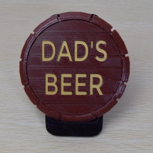 Personalized Beer Mat - Beer Barrel Design, Eco-Friendly Father's Day Gift image 1